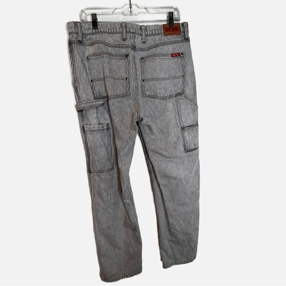 Teddy Fresh | Pin Stripe Cargo Jeans with Patches NWOT - Picture 2 of 5